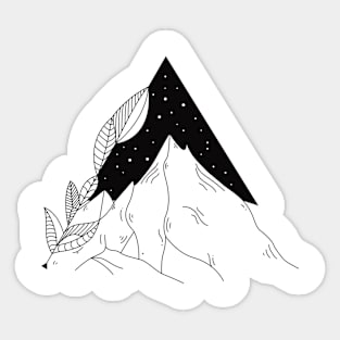 Mountains Over Space Sticker